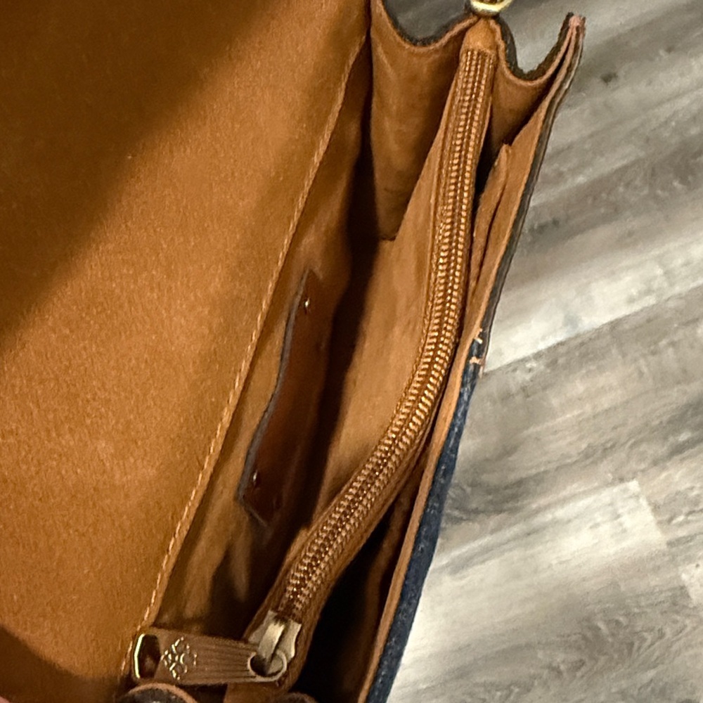 NWOT Patricia Nash Garnet Brown and Blue Patchwork bag  WITHOUT crossbody strap - Picture 6 of 6